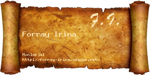 Forray Irina névjegykártya